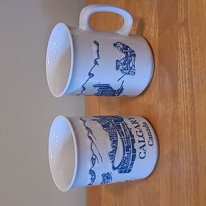 VINTAGE CALGARY CERAMIC MUGS, Set of 2, Made in Korea